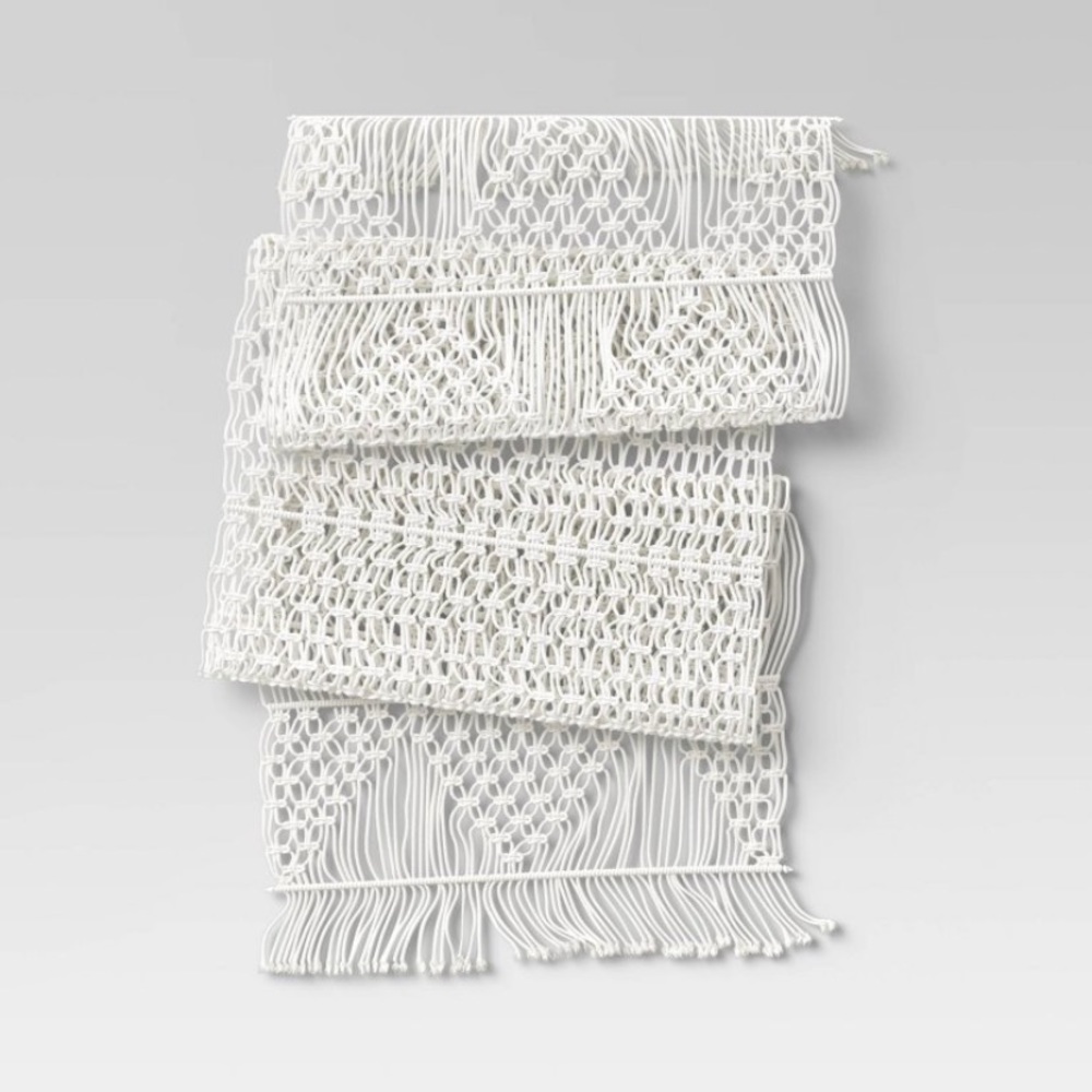 72” x 14 Macramé Table Runner White Opalhouse